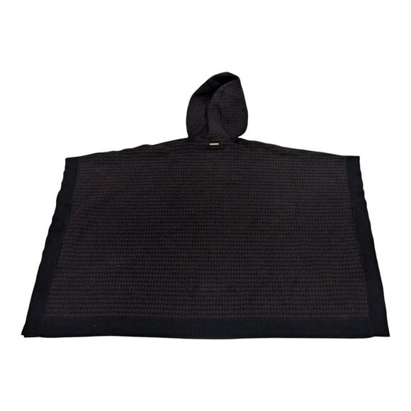Michael Kors Logo Jacquard Hooded Poncho Sweater Shawl L/XL‎ - Picture 5 of 8